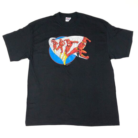 vintage 2002 The Flash DC Comics running Speed Tee T Shirt size XL Black B14 - Picture 1 of 5